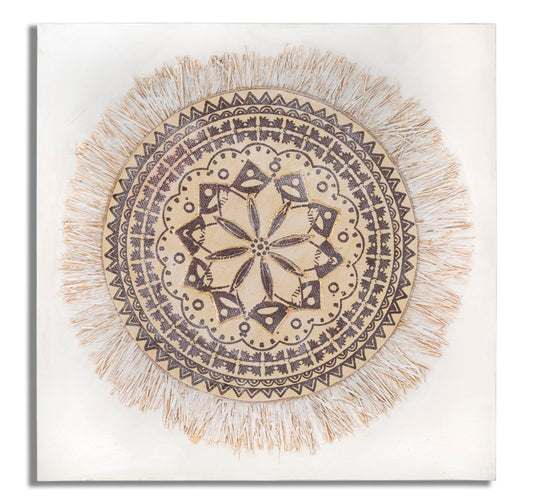 Wandschilderij Malind Met Reliëfdetails 100x100x2.8 cm