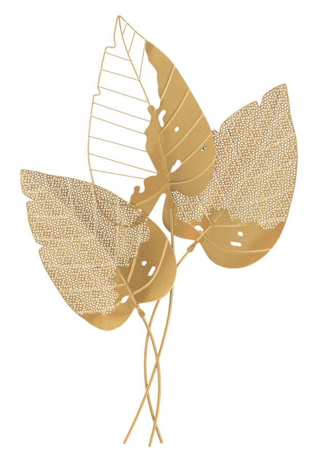 Wanddecoratie Herfstblad Goud 84.5x53x4 cm