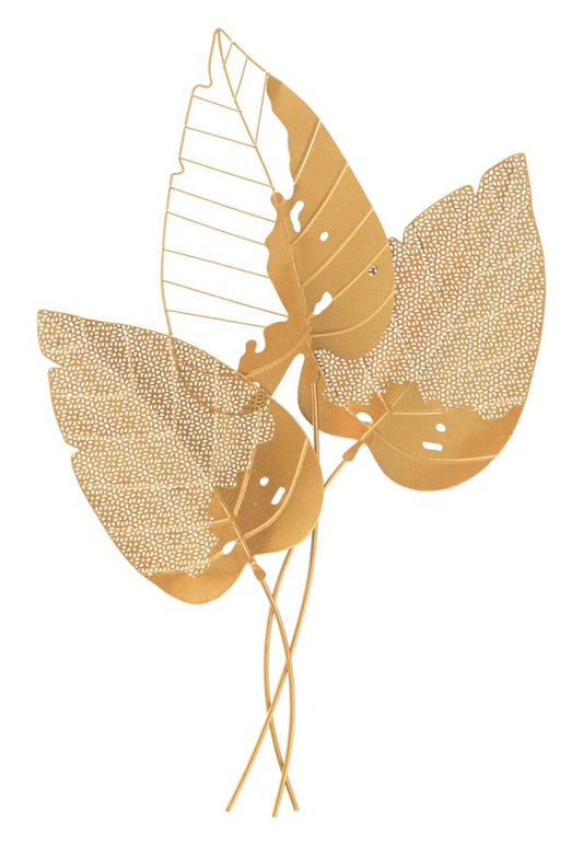 Wanddecoratie Herfstblad Goud 84.5x53x4 cm