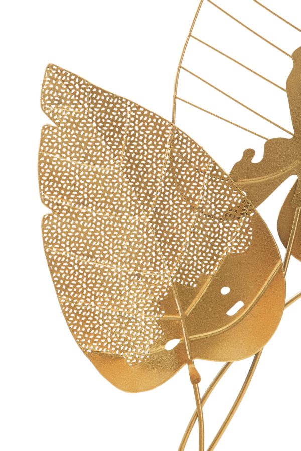 Wanddecoratie Herfstblad Goud 84.5x53x4 cm