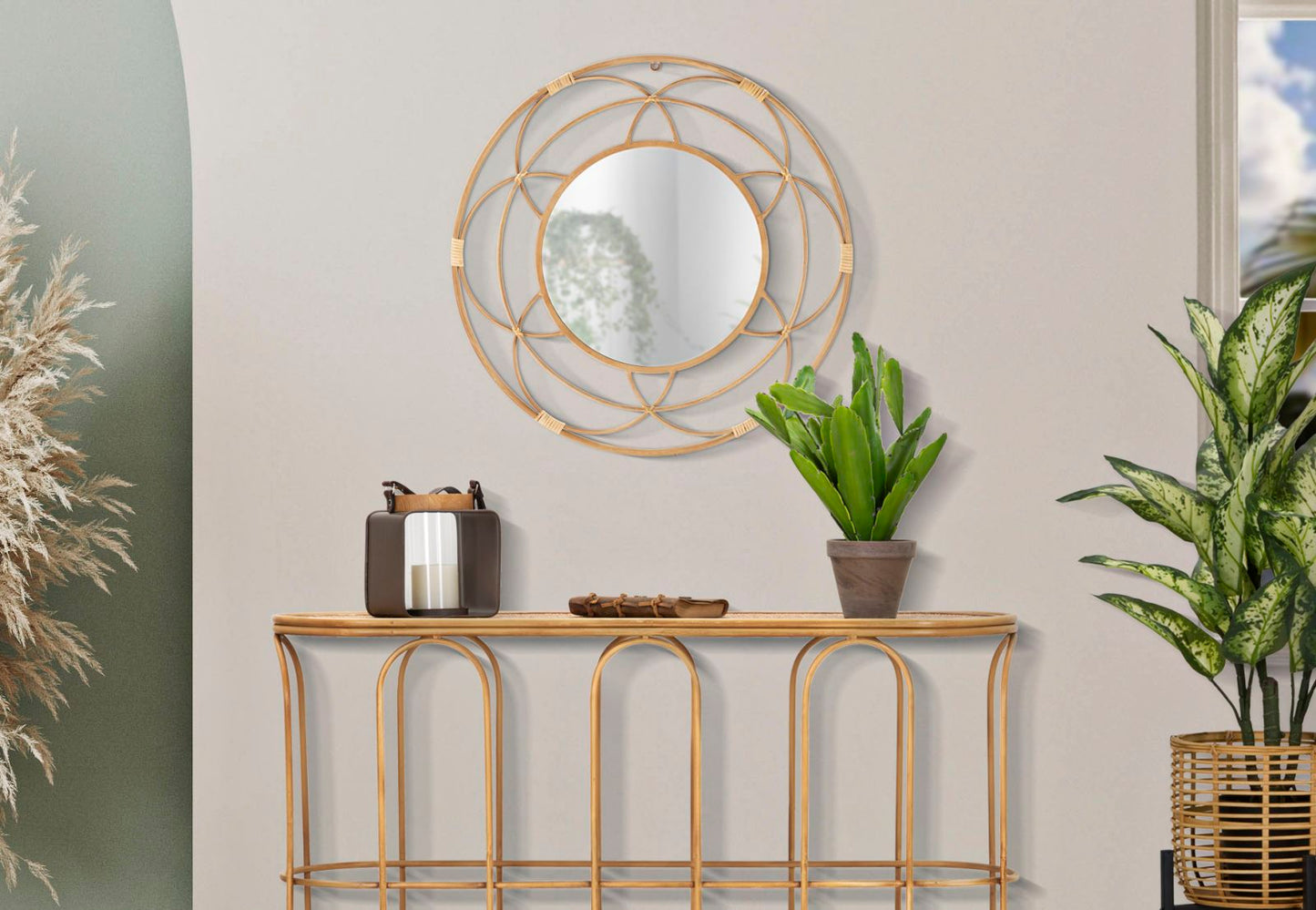 Wandspiegel Valencia Boho Chic 60x60x3 cm
