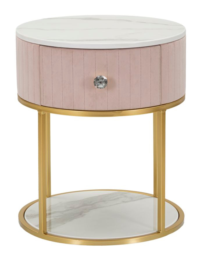 Nachtkastje Montpellier Glam Roze 48x42x42 cm