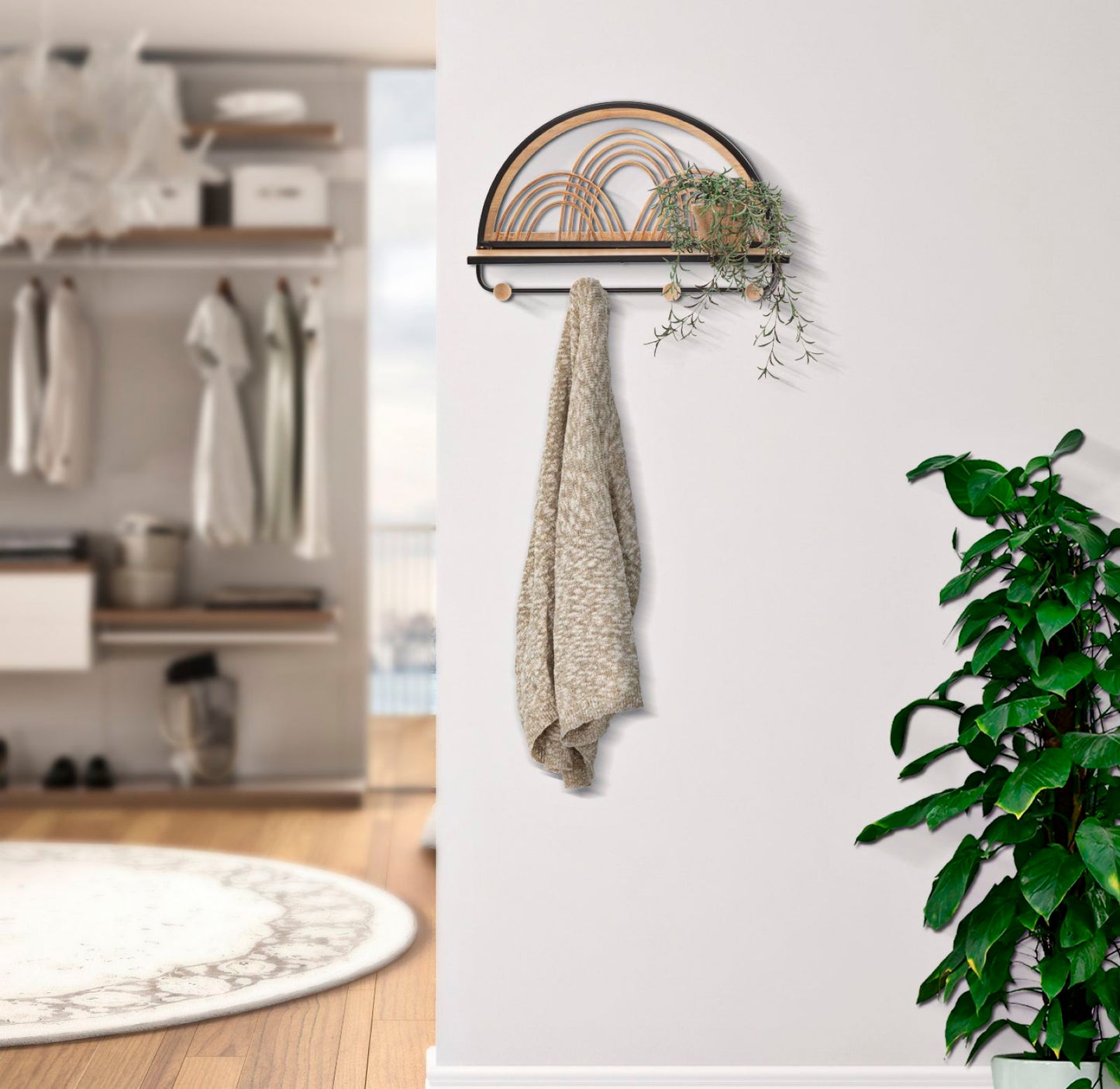 Wandplank Oporto Met Hangers 30x46x15.5 cm