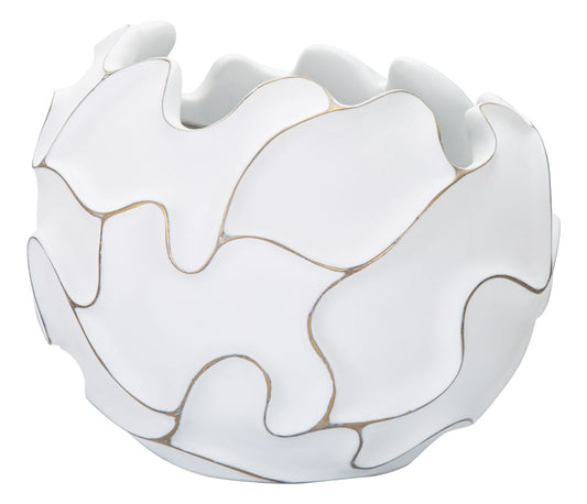 Gaspeau Polyresin Cachepot Met Lijnenpatroon 37x44x44 cm