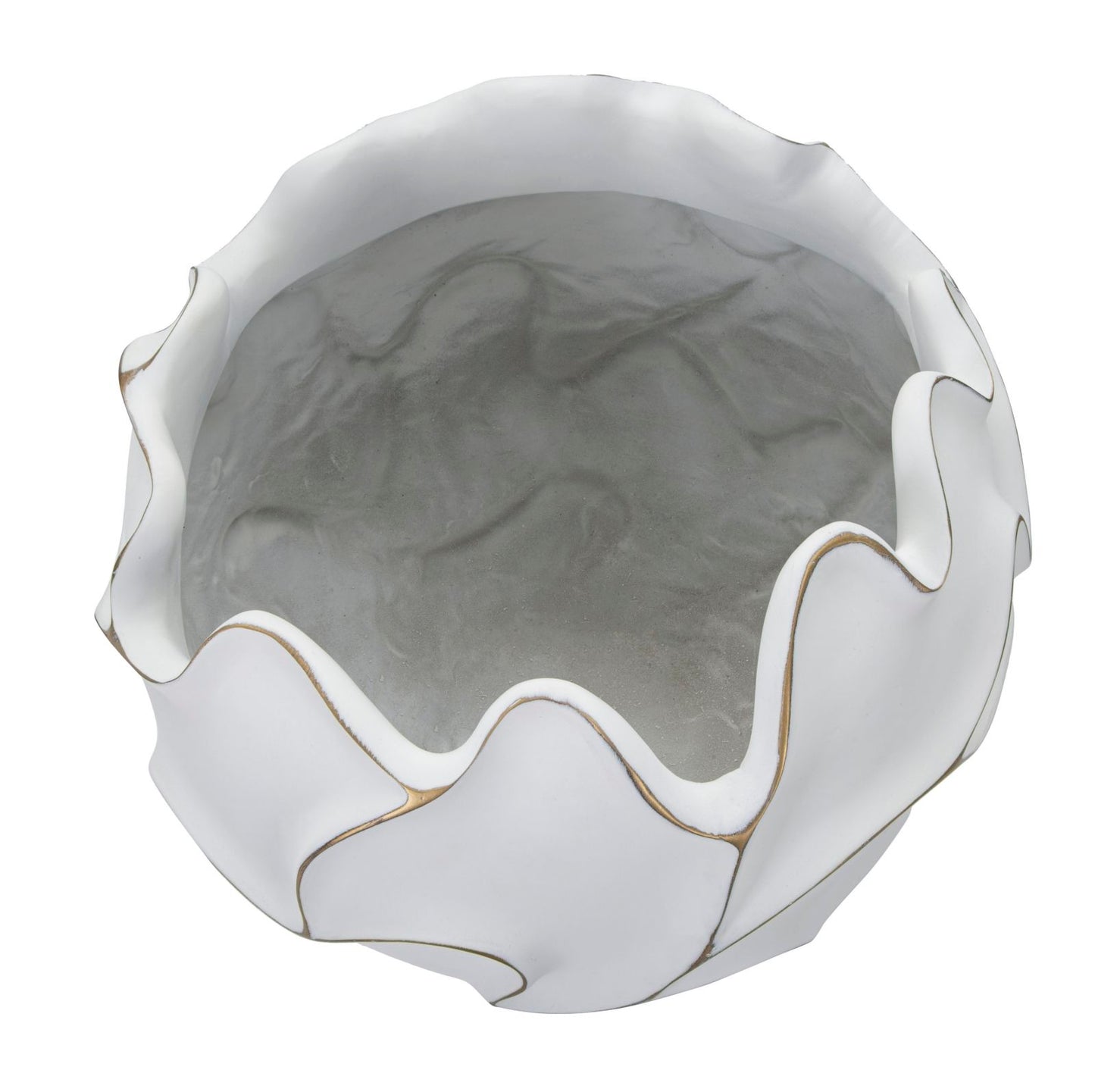 Gaspeau Polyresin Cachepot Met Lijnenpatroon 37x44x44 cm