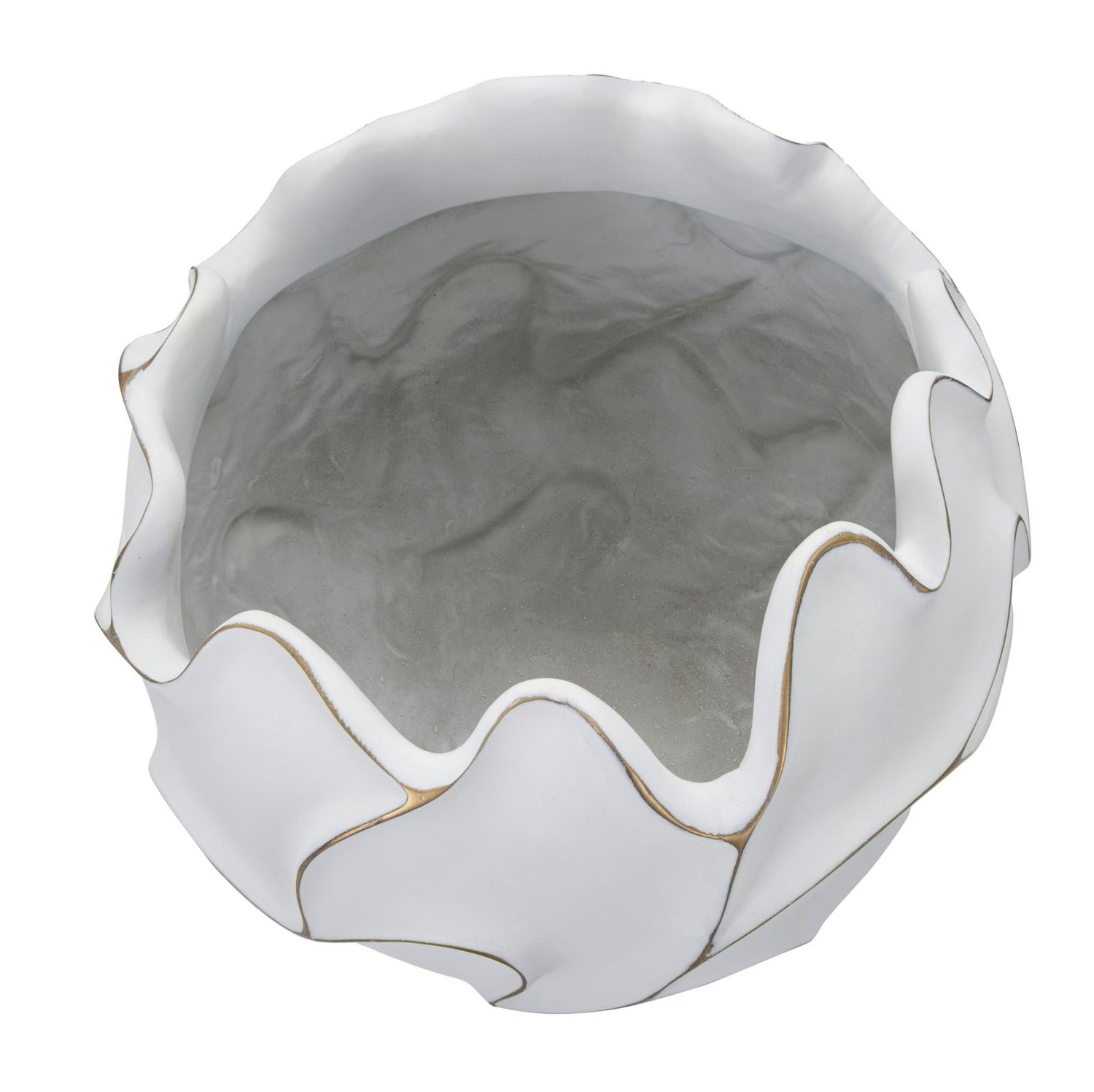 Gaspeau Polyresin Cachepot Met Lijnenpatroon 37x44x44 cm