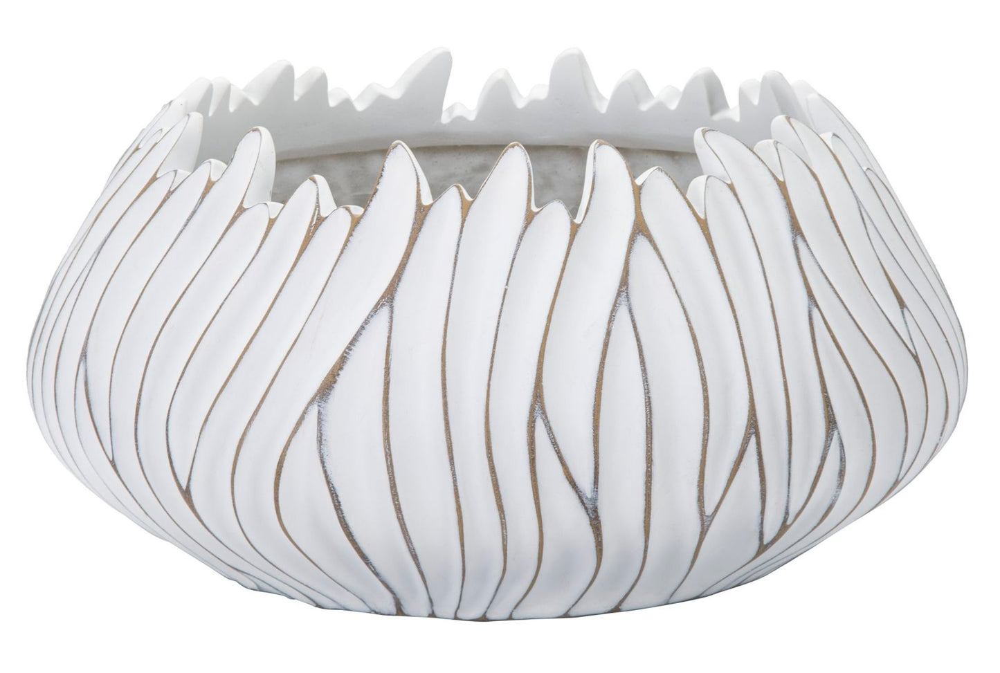 Gaspeau Polyresin Cachepot Wit 20x40x40 cm