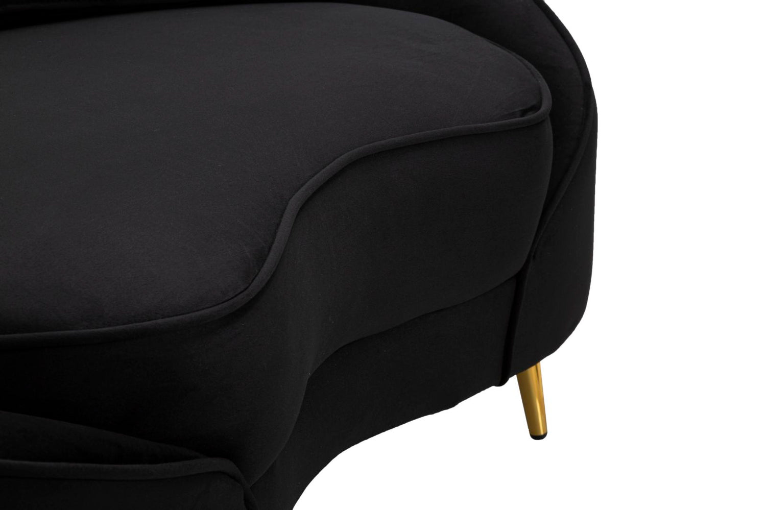 Tweezits Sofa Oslo Glam Black Met Goudkleurige Poten 68x148x84 cm