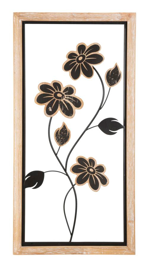 IJzeren Wandpaneel Girish Met Bloemendetail 60x30x2.5 cm