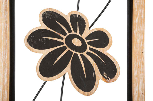 Ijzer/Hout Wandpaneel Koman Boho Chic 60x26x2.5 cm