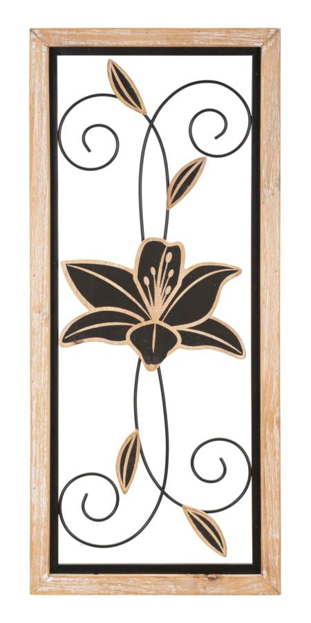 IJzer/Hout Wandpaneel Koman -B- 60x26x2.5 cm