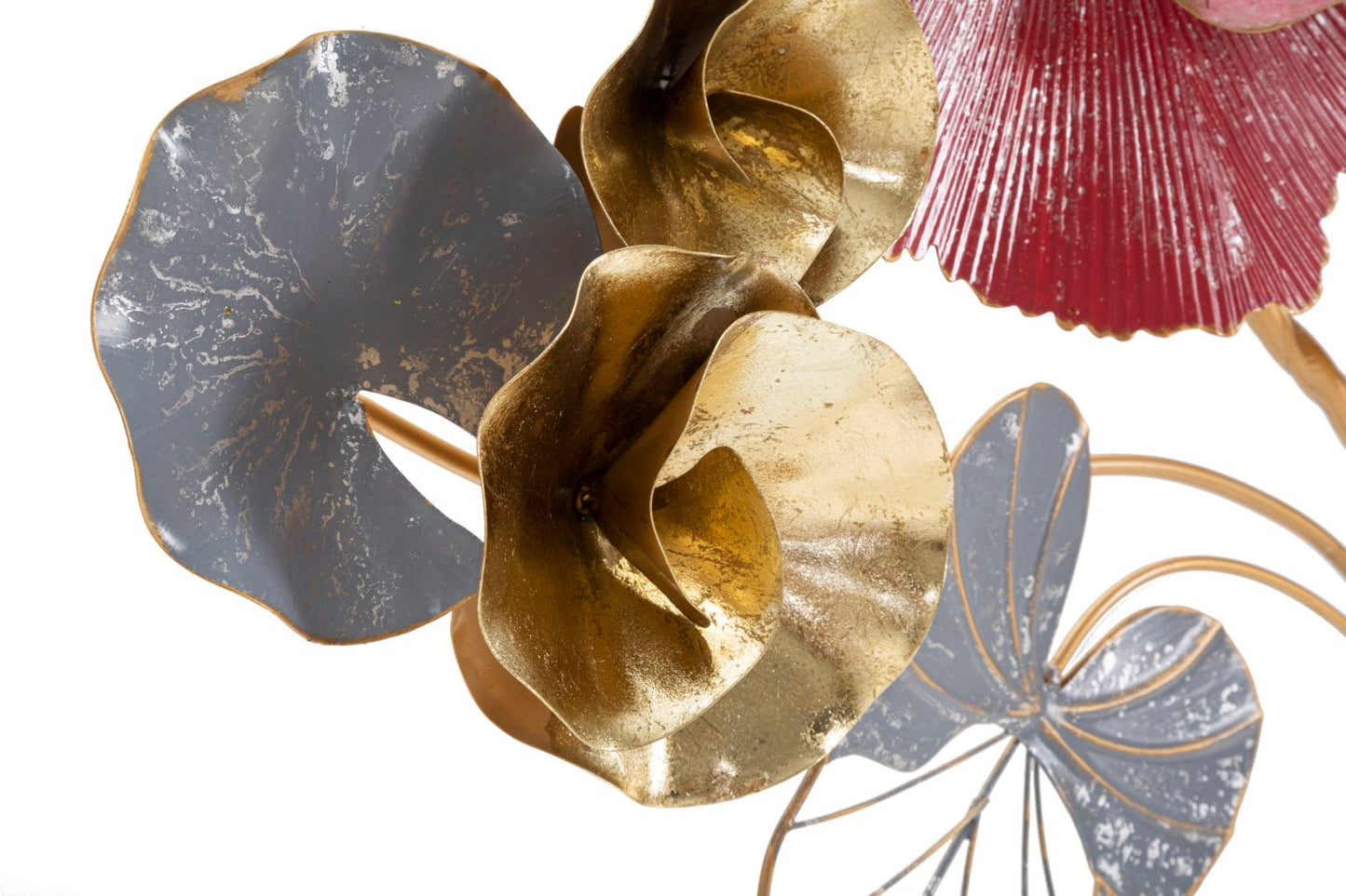 Metalen Wandpaneel Bloem Glam 111.8x61.6x9.5 cm