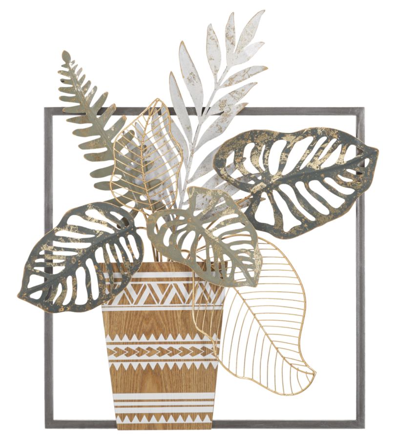 Iron Wall Panel Vaas 62.9x54x6.4 cm