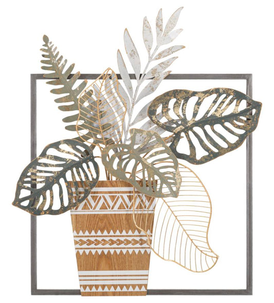 Iron Wall Panel Vaas 62.9x54x6.4 cm