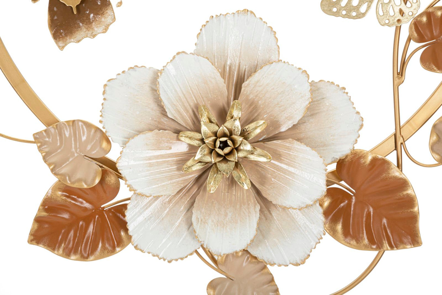 Gouden Wandpaneel Bloemen 63.5x58.4x5.1 cm