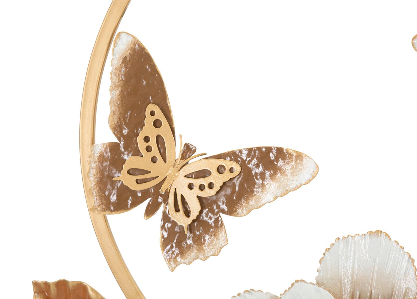 Gouden Wandpaneel Bloemen 63.5x58.4x5.1 cm