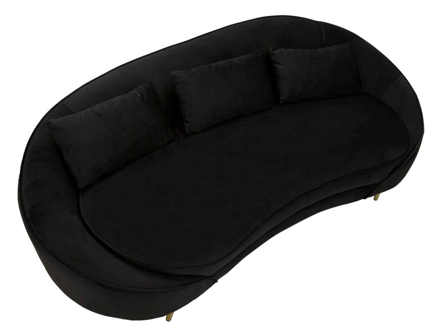 Driezits Sofa Oslo Met Kussens Zwart 68x185x84 cm