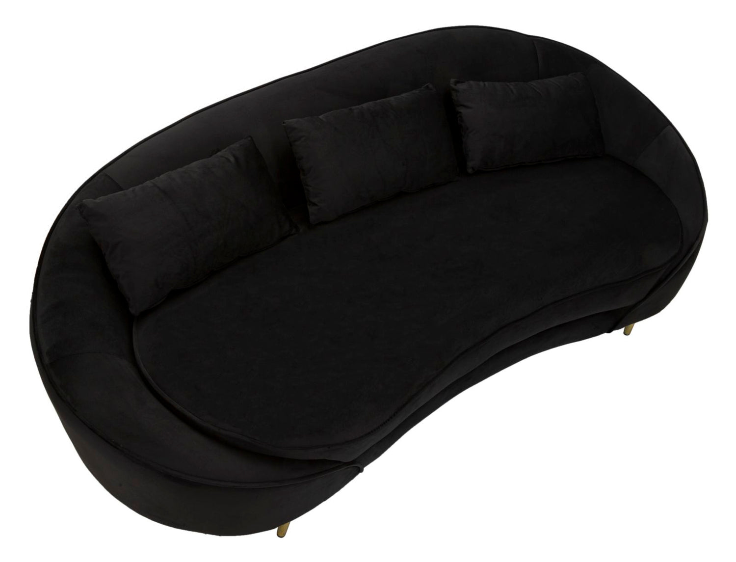 Driezits Sofa Oslo Met Kussens Zwart 68x185x84 cm