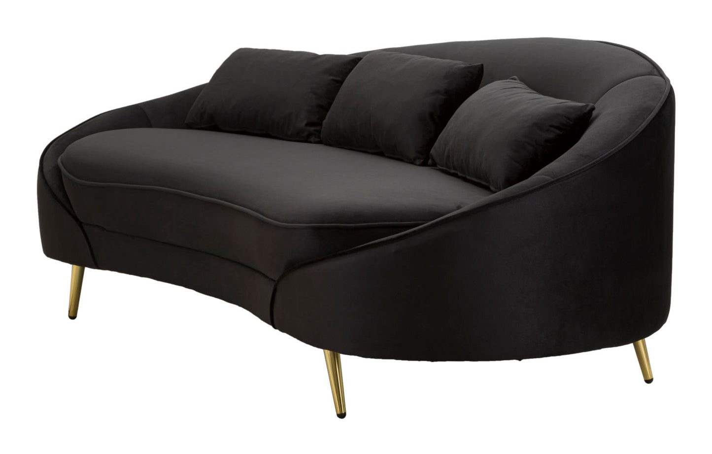 Driezits Sofa Oslo Met Kussens Zwart 68x185x84 cm