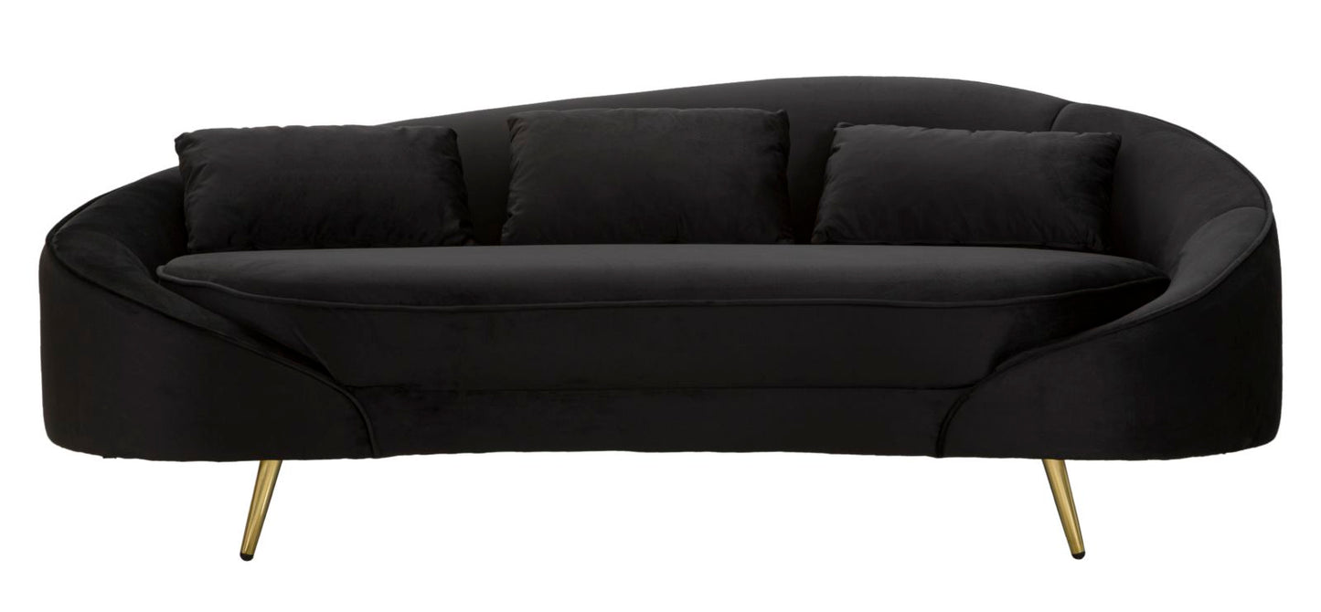 Driezits Sofa Oslo Met Kussens Zwart 68x185x84 cm