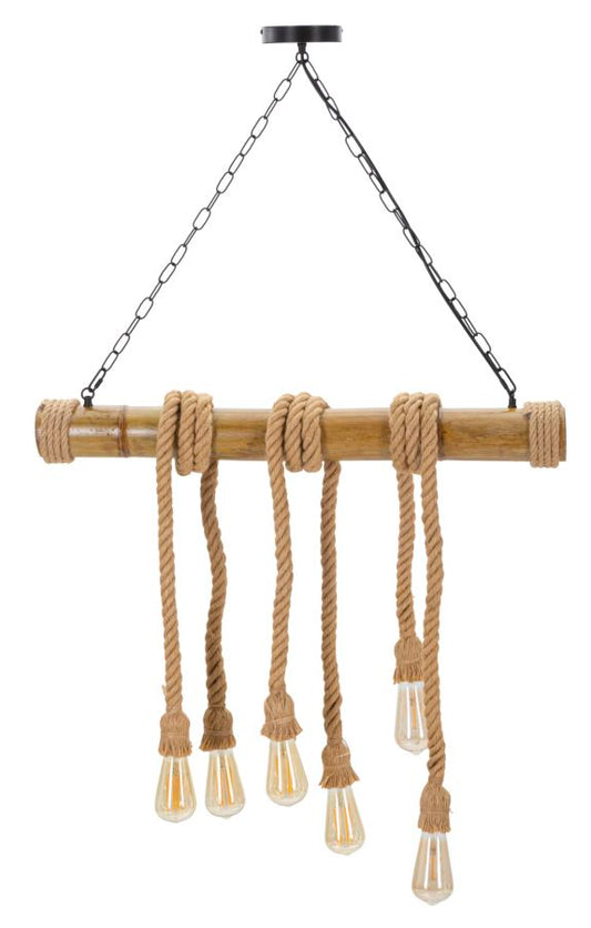 Plafondlamp Bamboe/Touw Boho Chic 120x80x15 cm