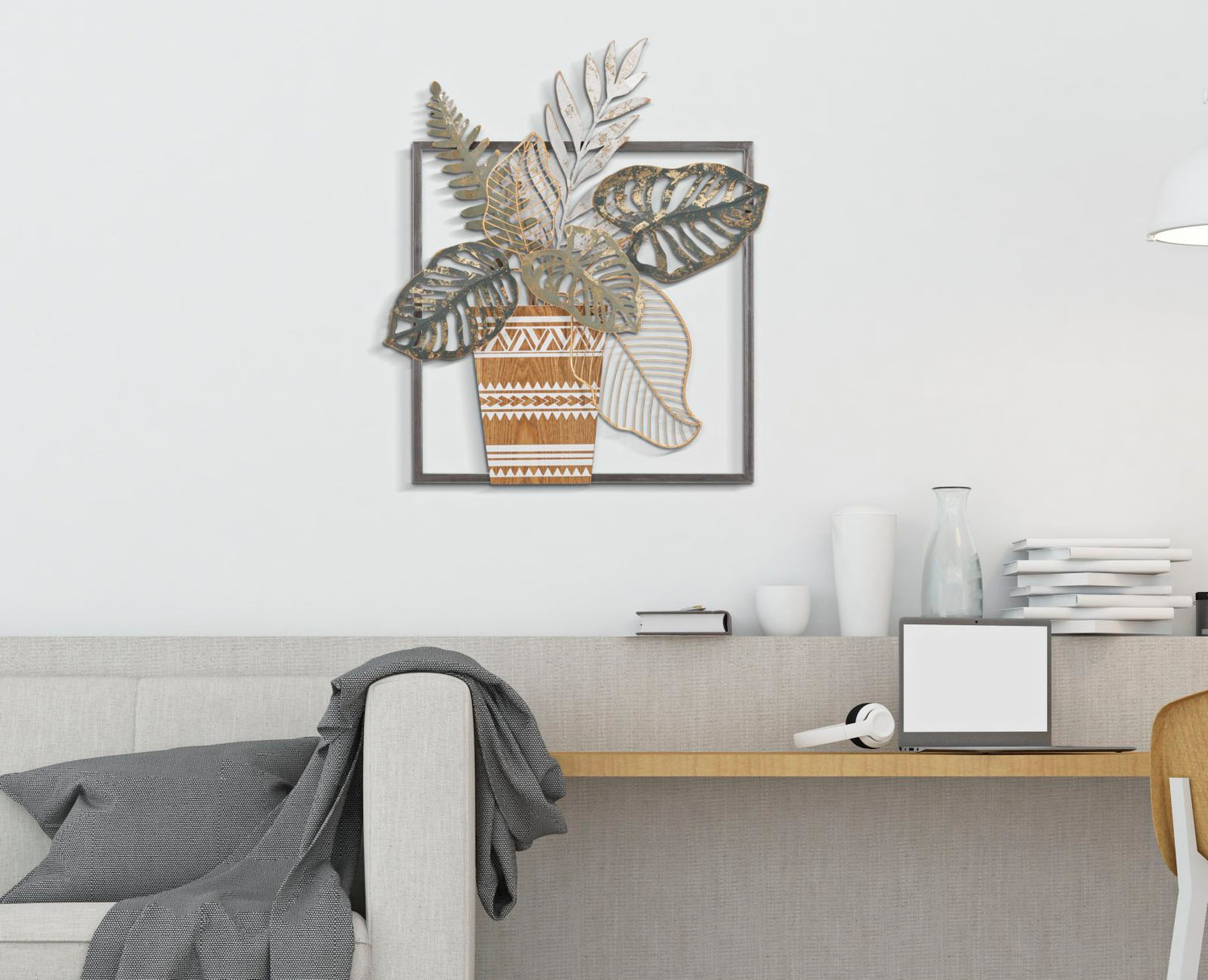 Iron Wall Panel Vaas 62.9x54x6.4 cm