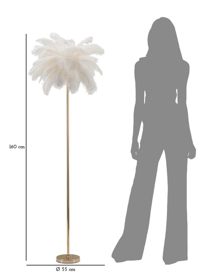 Vloerlamp Palm Goud-Wit 160x55x55 cm