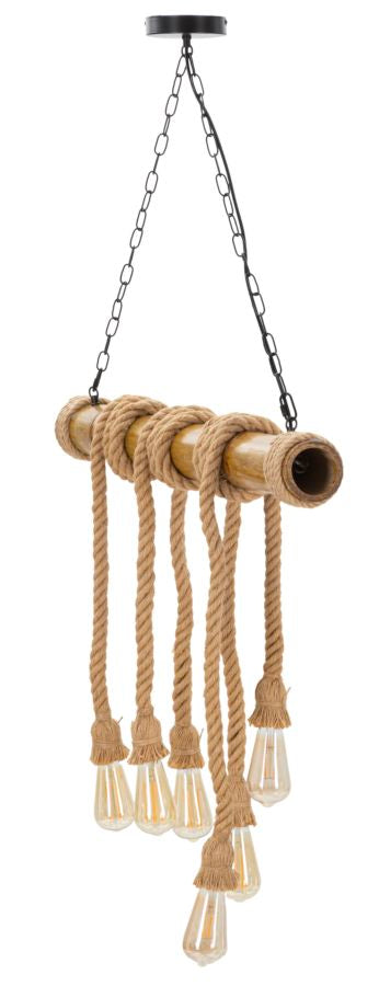Plafondlamp Bamboe/Touw Boho Chic 120x80x15 cm