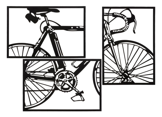 Wandpaneel Fiets Set 3 Stuks 60x40x1.3 cm