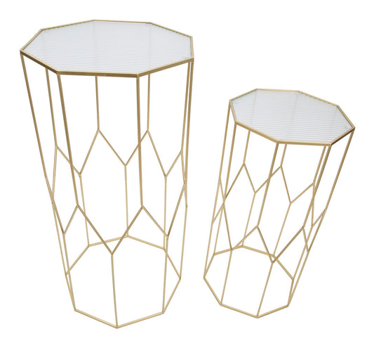 Bijzettafel New Glass Set 2 Stuks