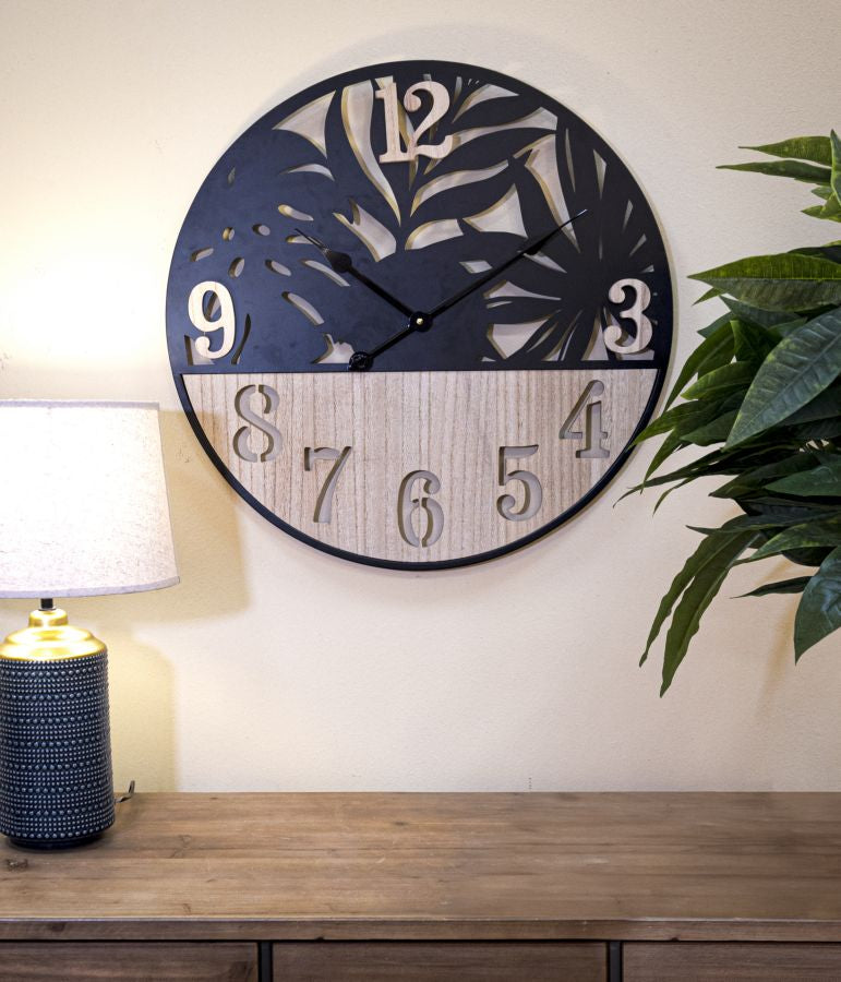 Wandklok Palm 60x60x2.5 cm