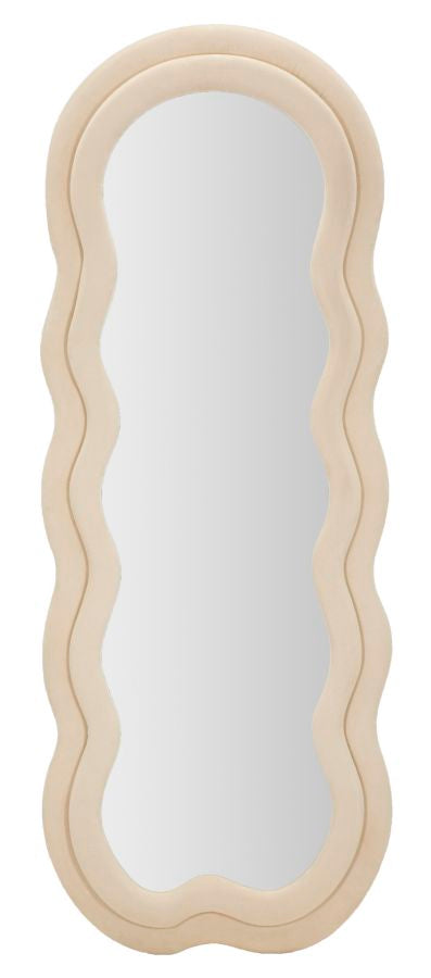 Wandspiegel Miki Cream Velvet 160x60x4 cm