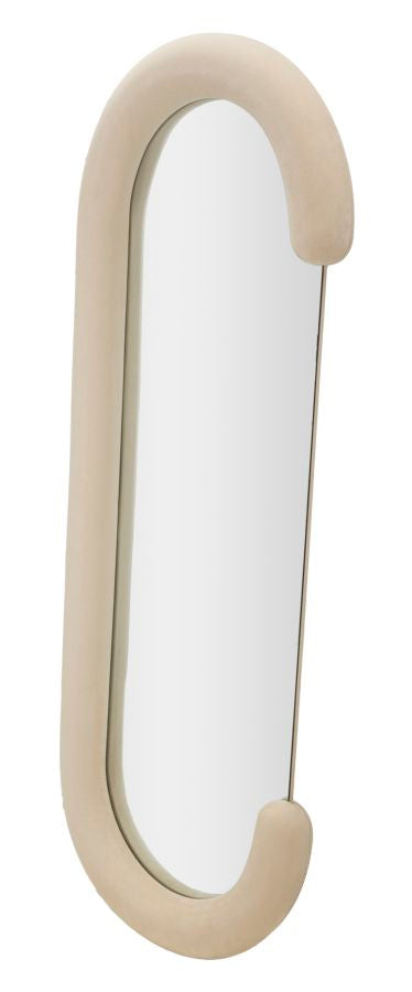 Wandspiegel Chantal Crème Velvet 160x60x7 cm