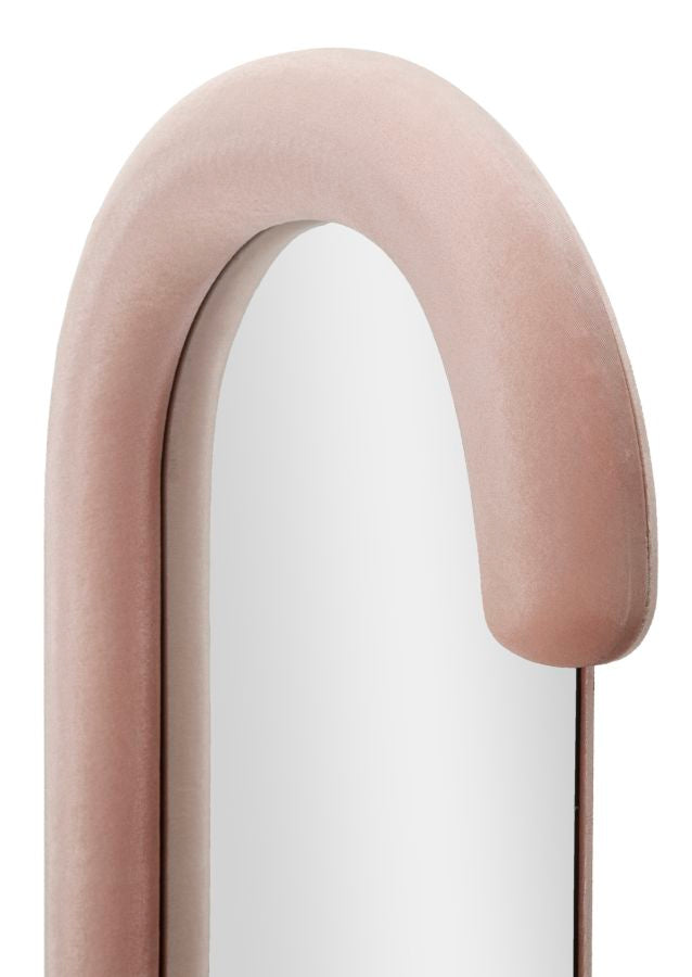 Wandspiegel Chantal Roze Velours 160x60x7 cm
