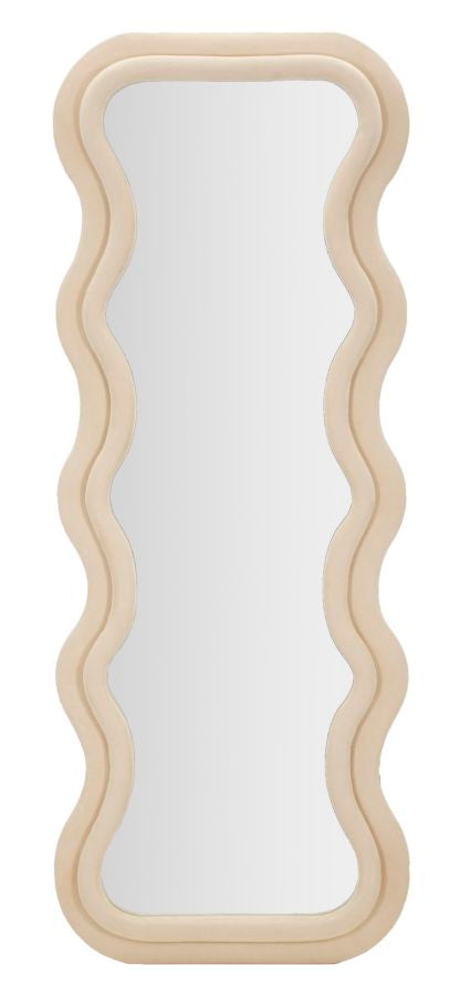 Wandspiegel Emily Crème Velours 160x60x6 cm
