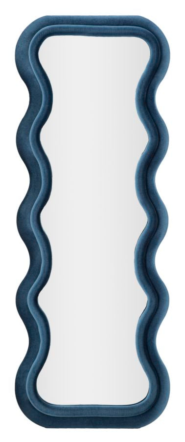 Wandspiegel Emily Blue Velvet 160x60x6 cm