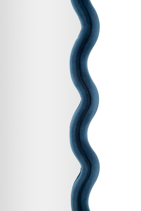 Wandspiegel Emily Blue Velvet 160x60x6 cm