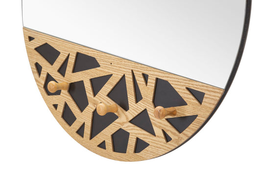 Wandspiegel Met Houten Applicaties Mauro Ferretti 90x60.5x5.3 cm
