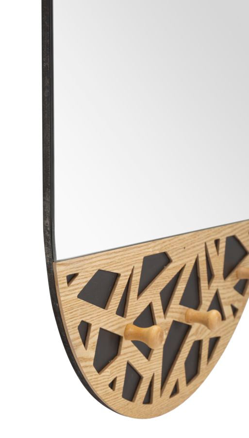 Wandspiegel Met Houten Applicaties Mauro Ferretti 90x60.5x5.3 cm