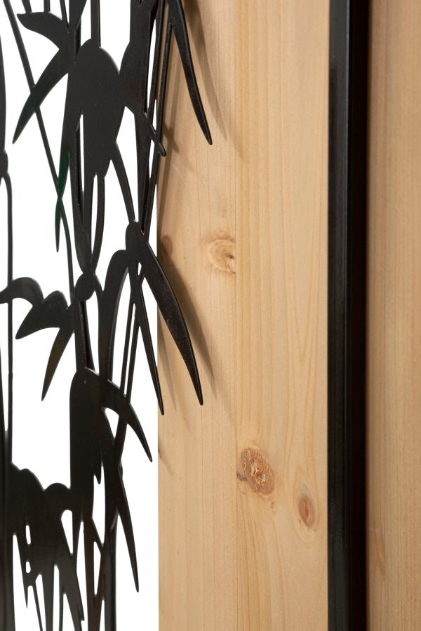 Wandpaneel Bamboe Ijzer En Hout 80x58x2 cm