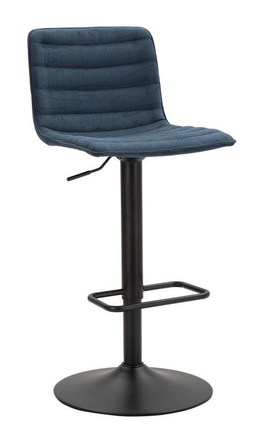 Draaibare Barkruk Met Lift Zwart-Blauw Set 2 Stuks 85.5x43x49.5 cm