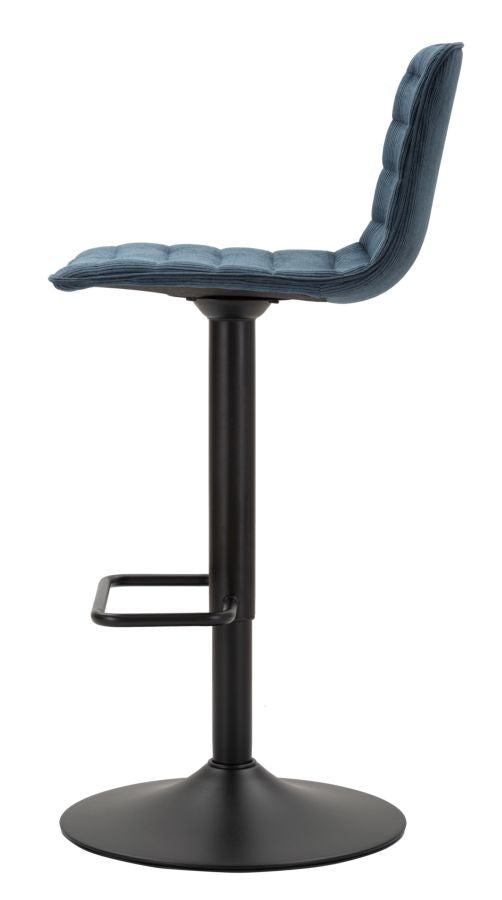 Draaibare Barkruk Met Lift Zwart-Blauw Set 2 Stuks 85.5x43x49.5 cm