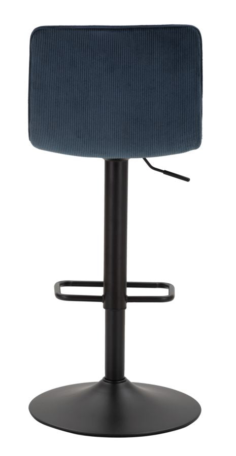Draaibare Barkruk Met Lift Zwart-Blauw Set 2 Stuks 85.5x43x49.5 cm