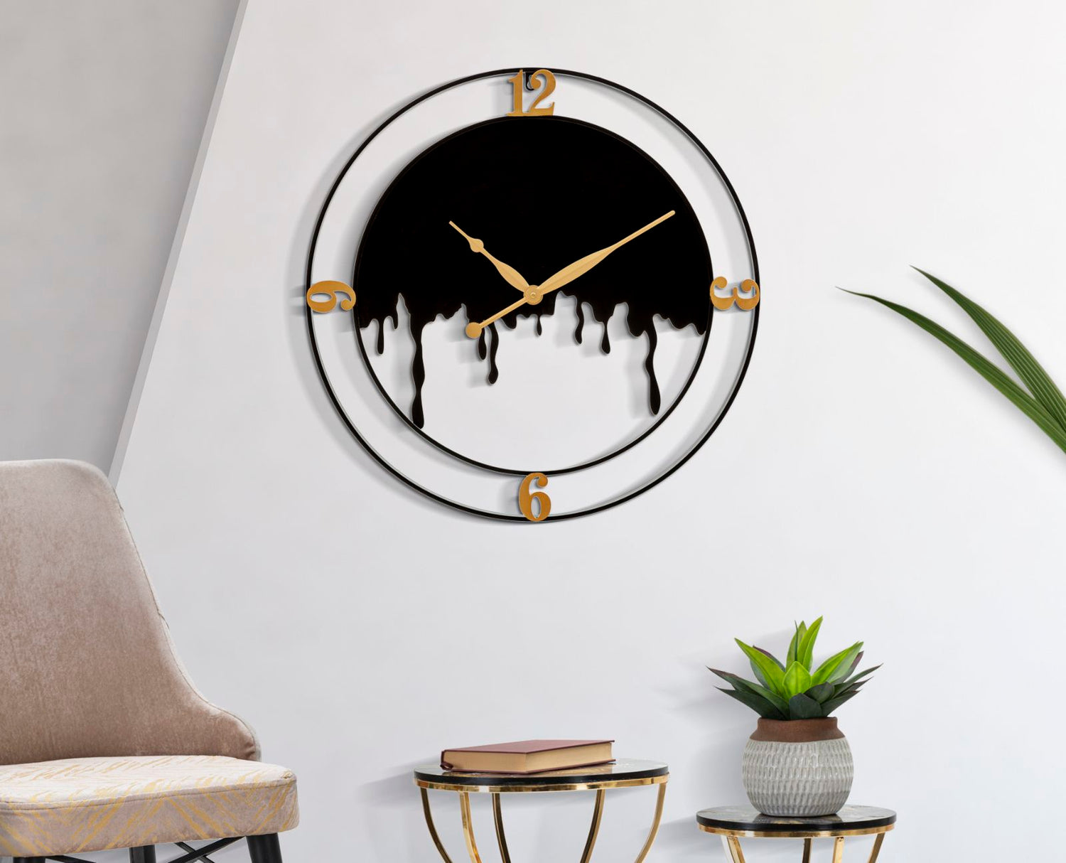 Wandklok Splash Glam 66x66x4 cm