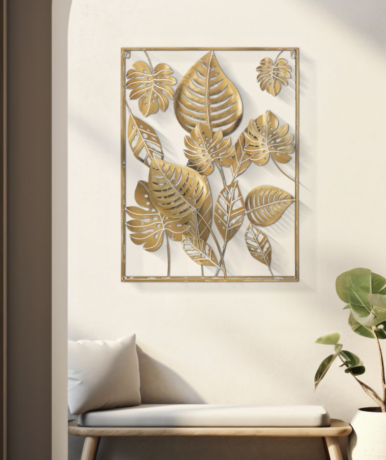 Wandpaneel Jungle Glam Goud 80x60x6.5 cm