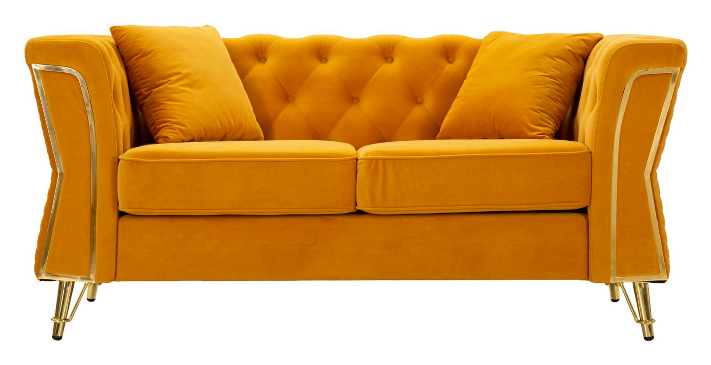 Sofa Emy Mosterd Met Kussens 76x162x83 cm