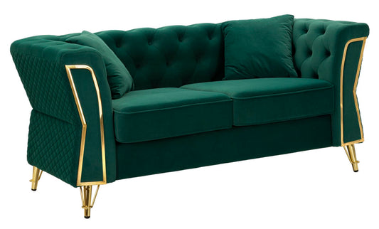 Sofa Emy Groen Met Gouden Poten 76x162x83 cm