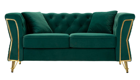 Sofa Emy Groen Met Gouden Poten 76x162x83 cm