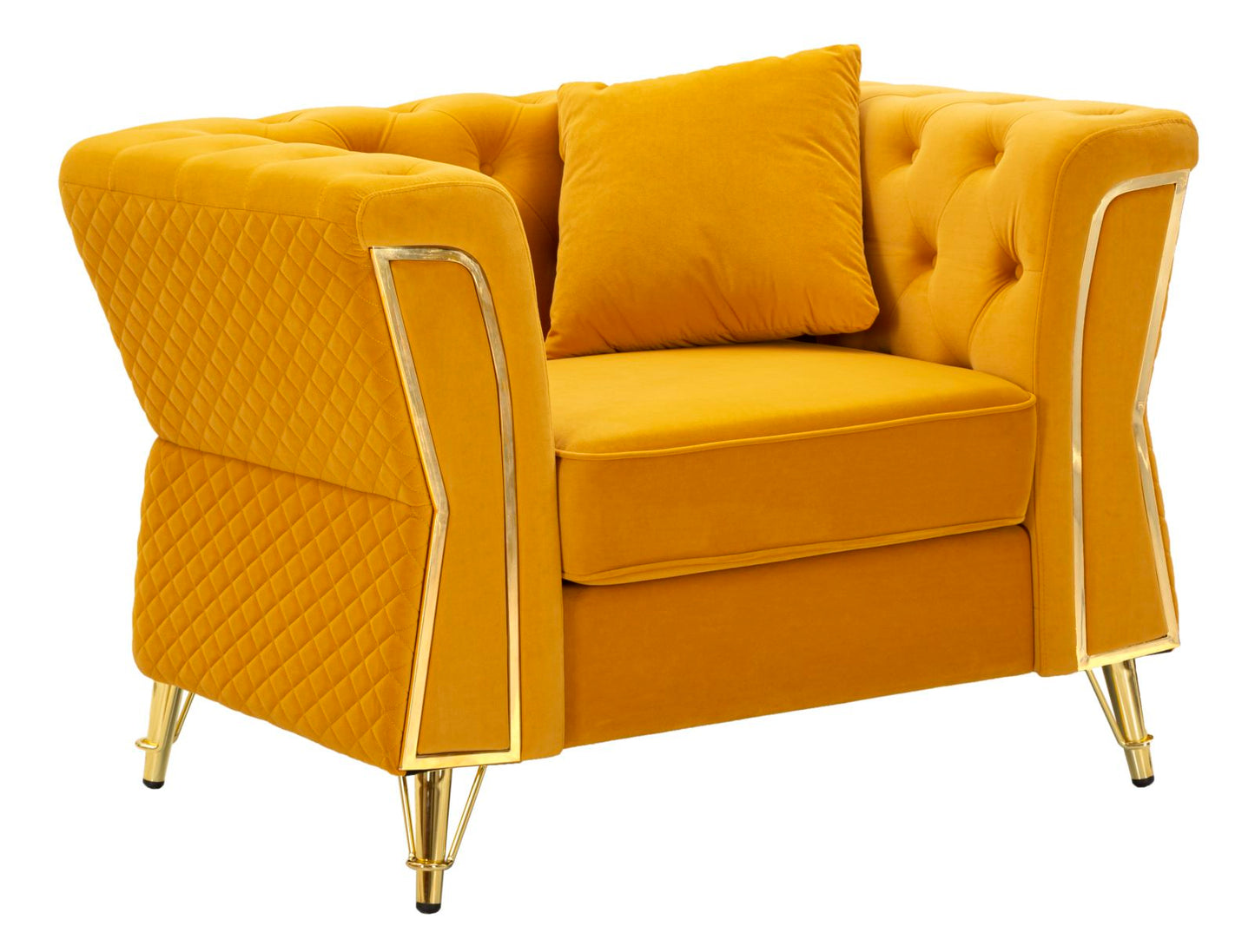 Fauteuil Emy Mosterd Met Kussen 76x104x83 cm