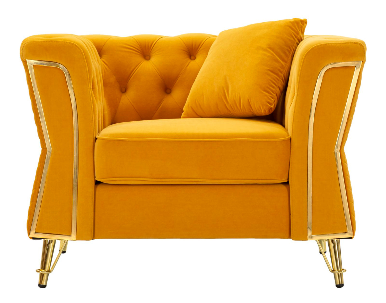 Fauteuil Emy Mosterd Met Kussen 76x104x83 cm